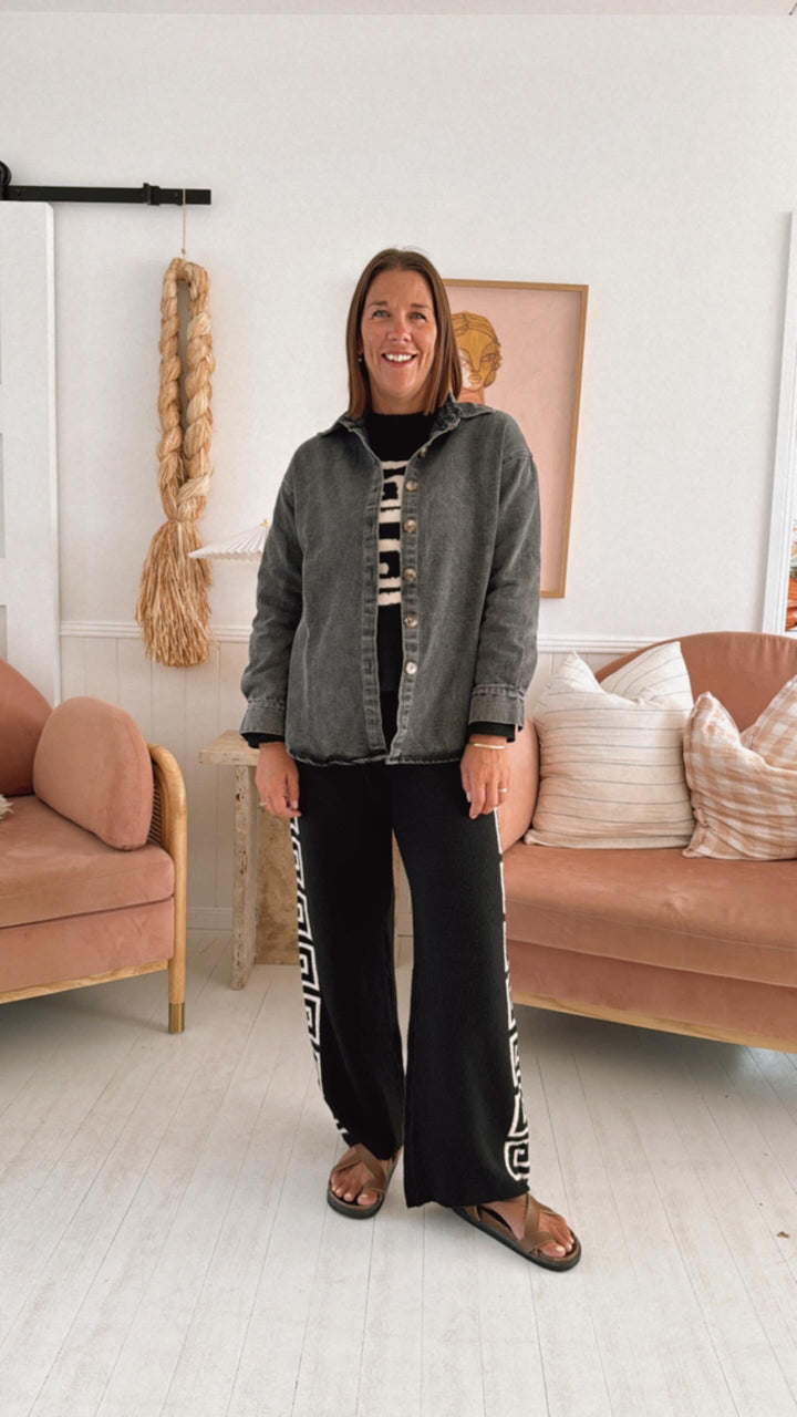 Texas Acid Black Oversized Shirt