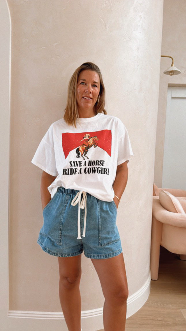 Red Cowgirl Boxy Tee