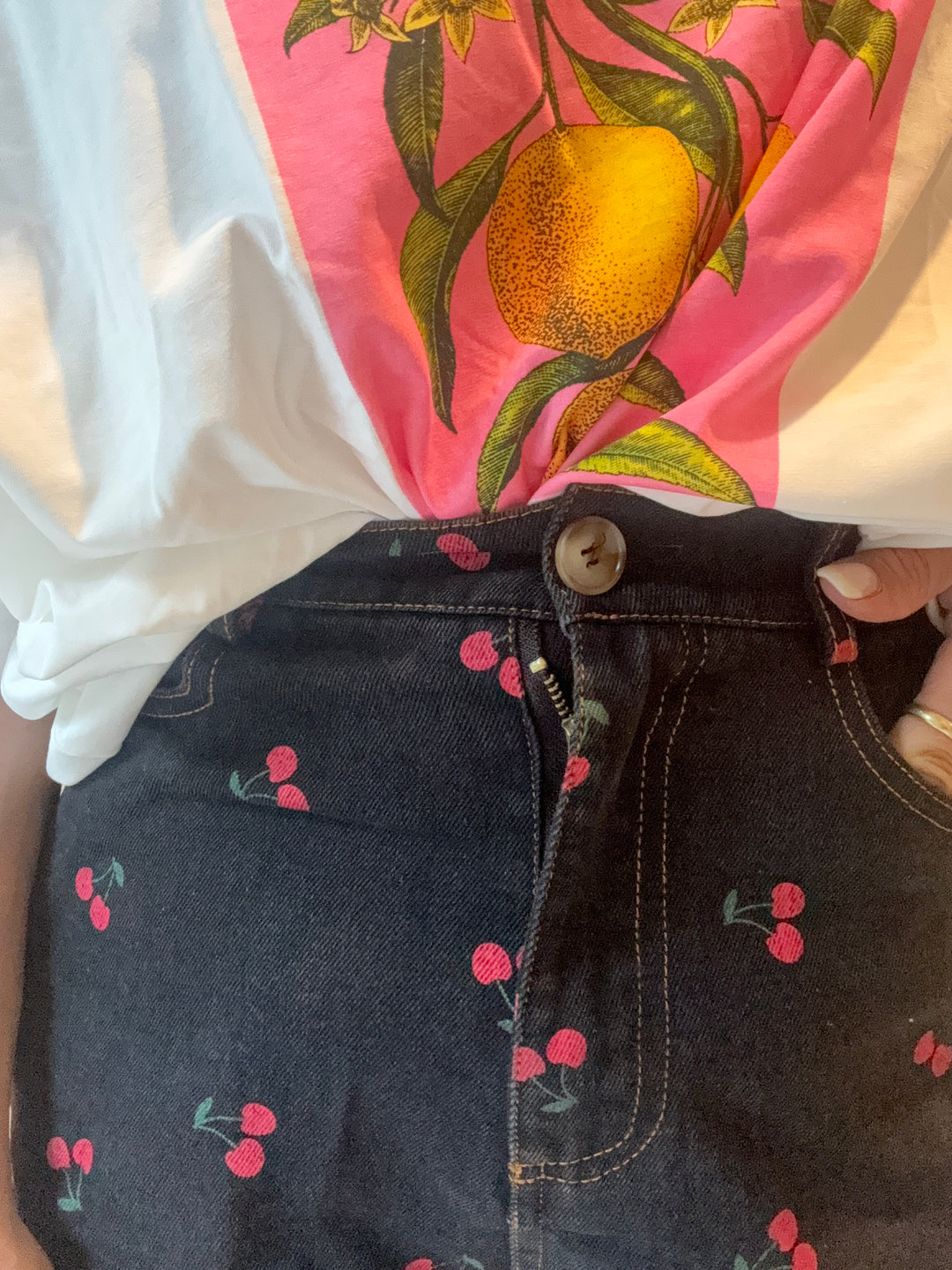 Cherry Lovin Black Wash Denim Shorts