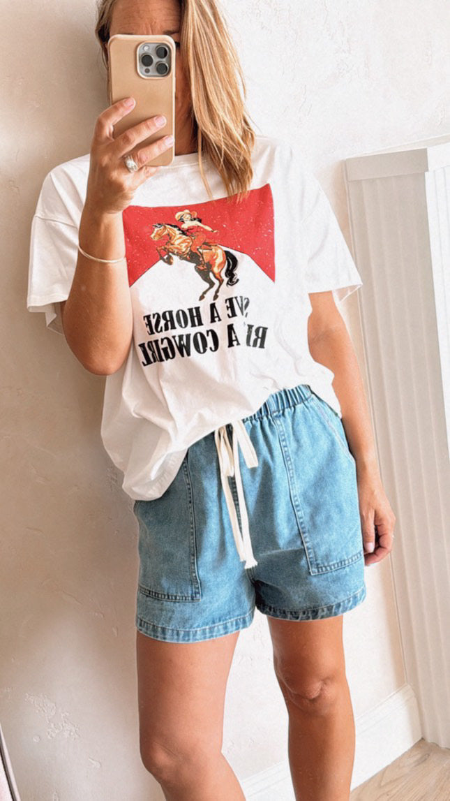 Red Cowgirl Boxy Tee