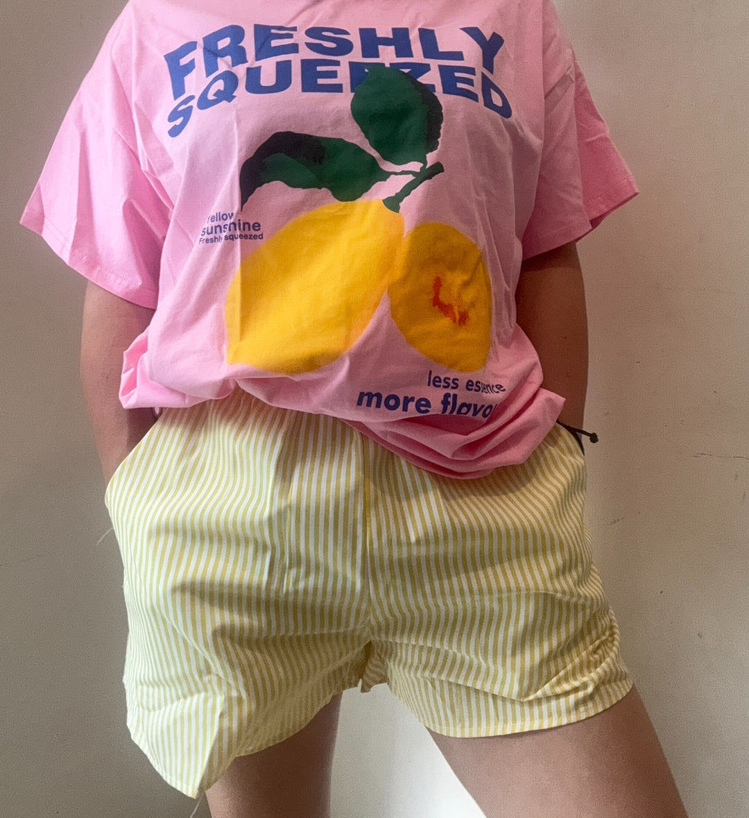 Lemon Striped Racer Shorts