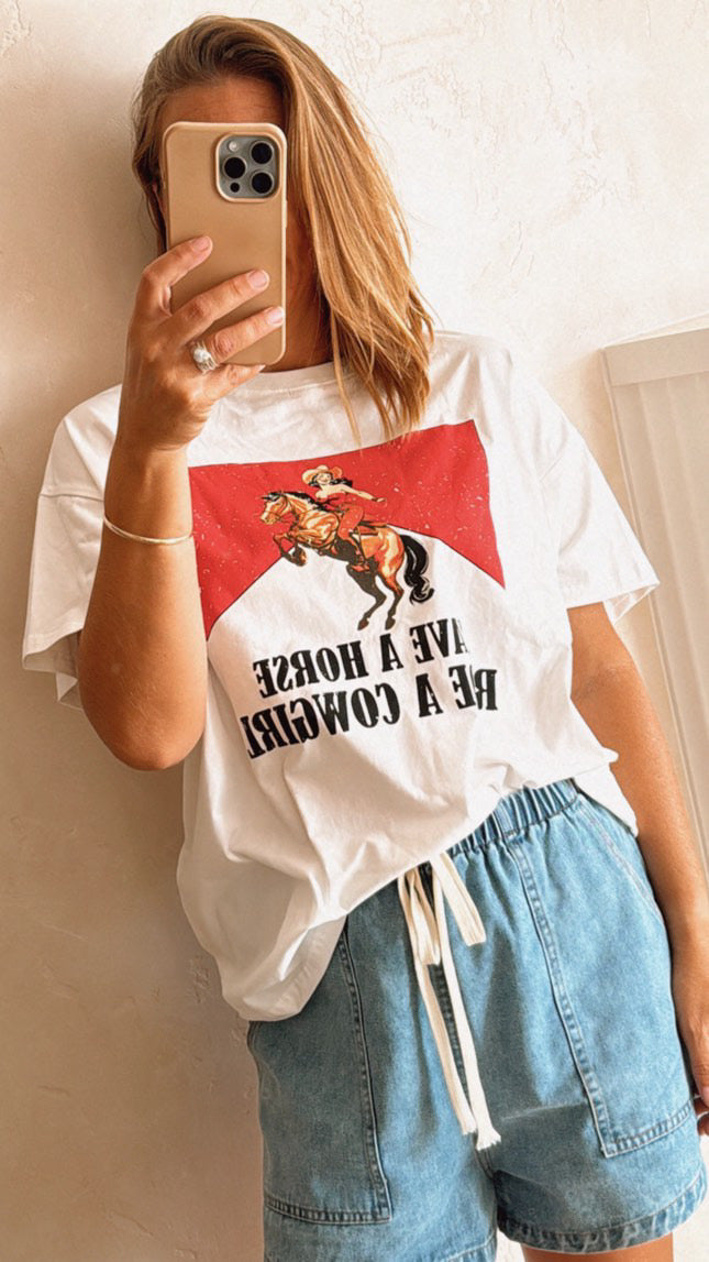Red Cowgirl Boxy Tee