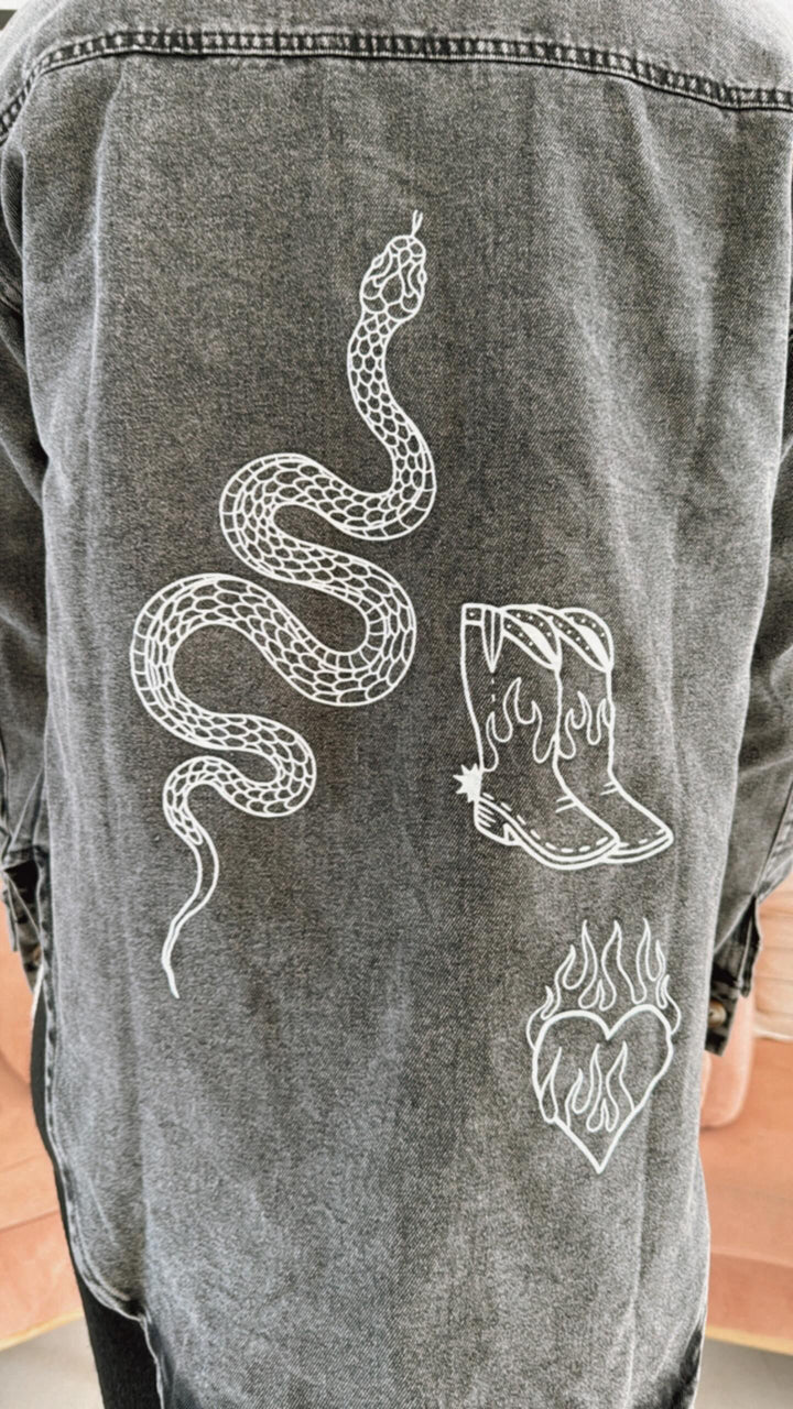 Texas Acid Black Oversized Shirt