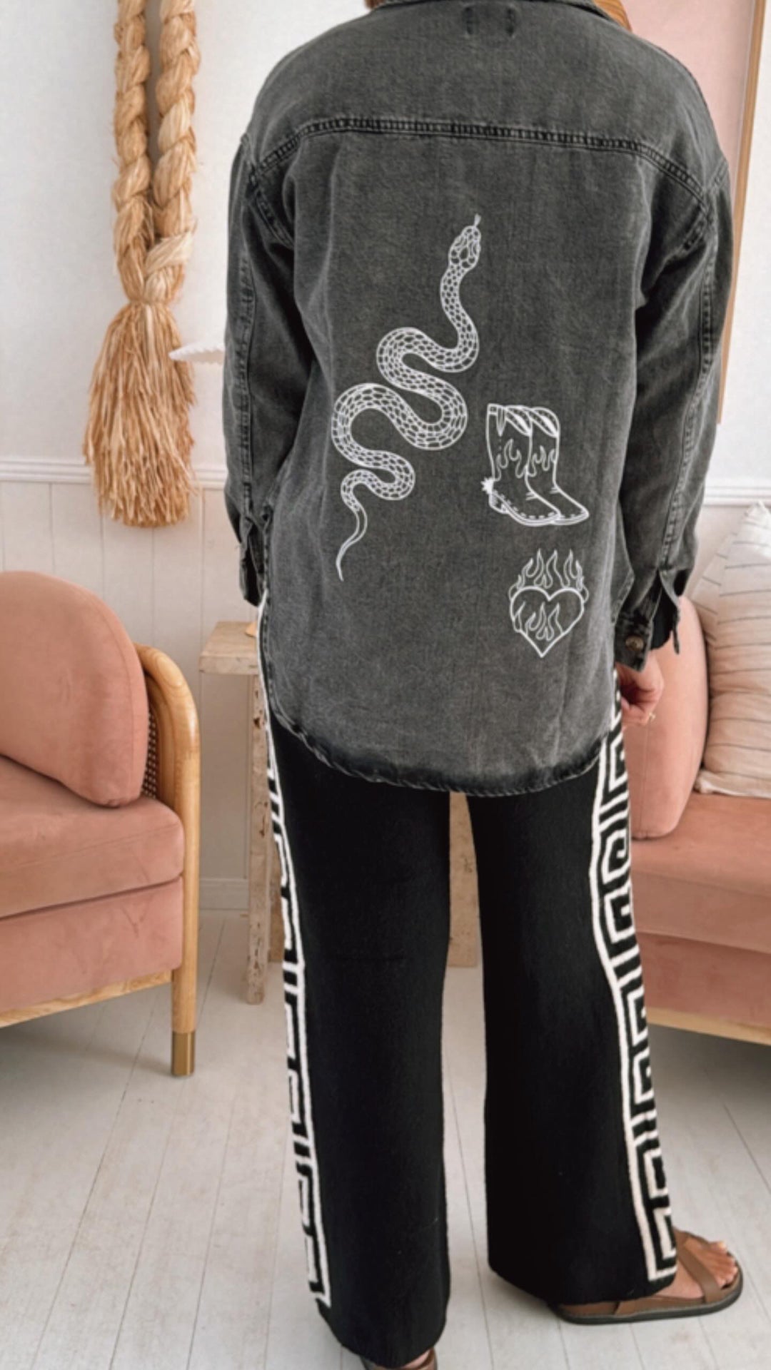 Texas Acid Black Oversized Shirt