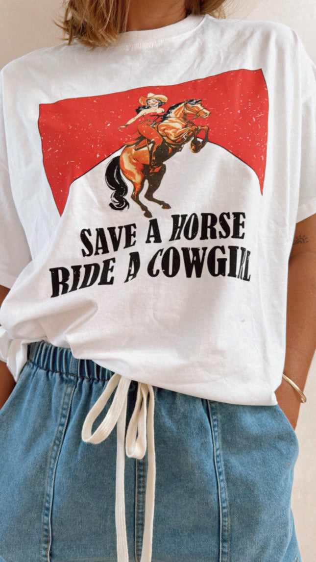 Red Cowgirl Boxy Tee