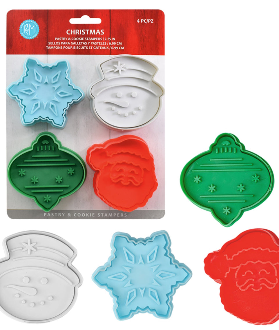CHRISTMAS 3D COOKIE STAMPER SET 4