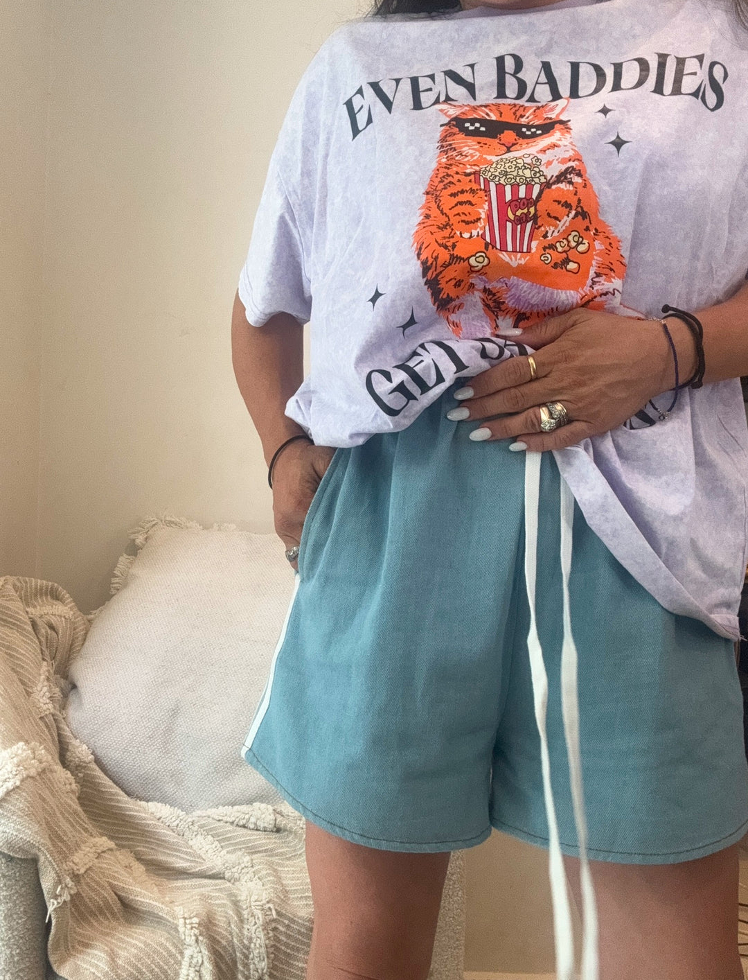 Chloe Denim Racer Shorts