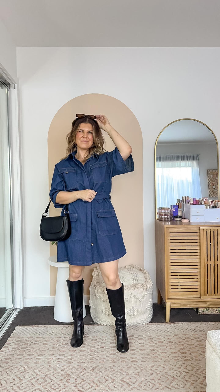 Tegan Belt Denim Dress