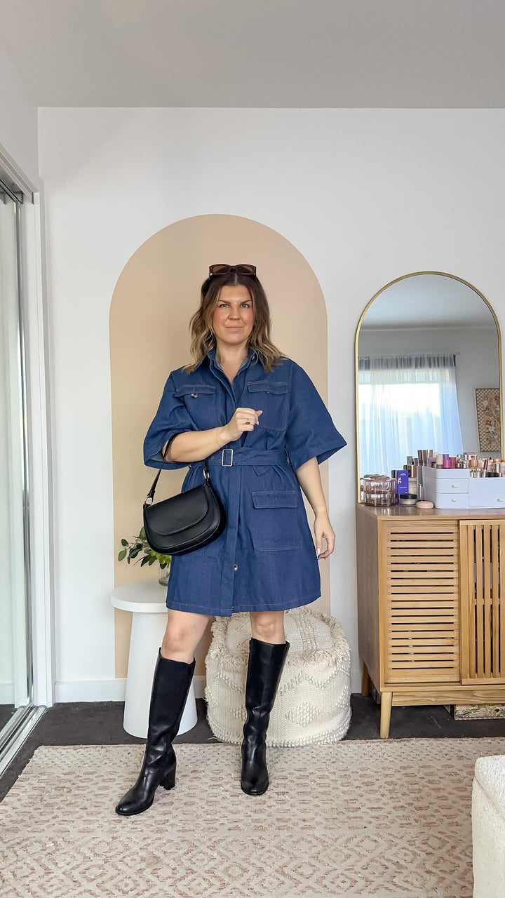 Tegan Belt Denim Dress