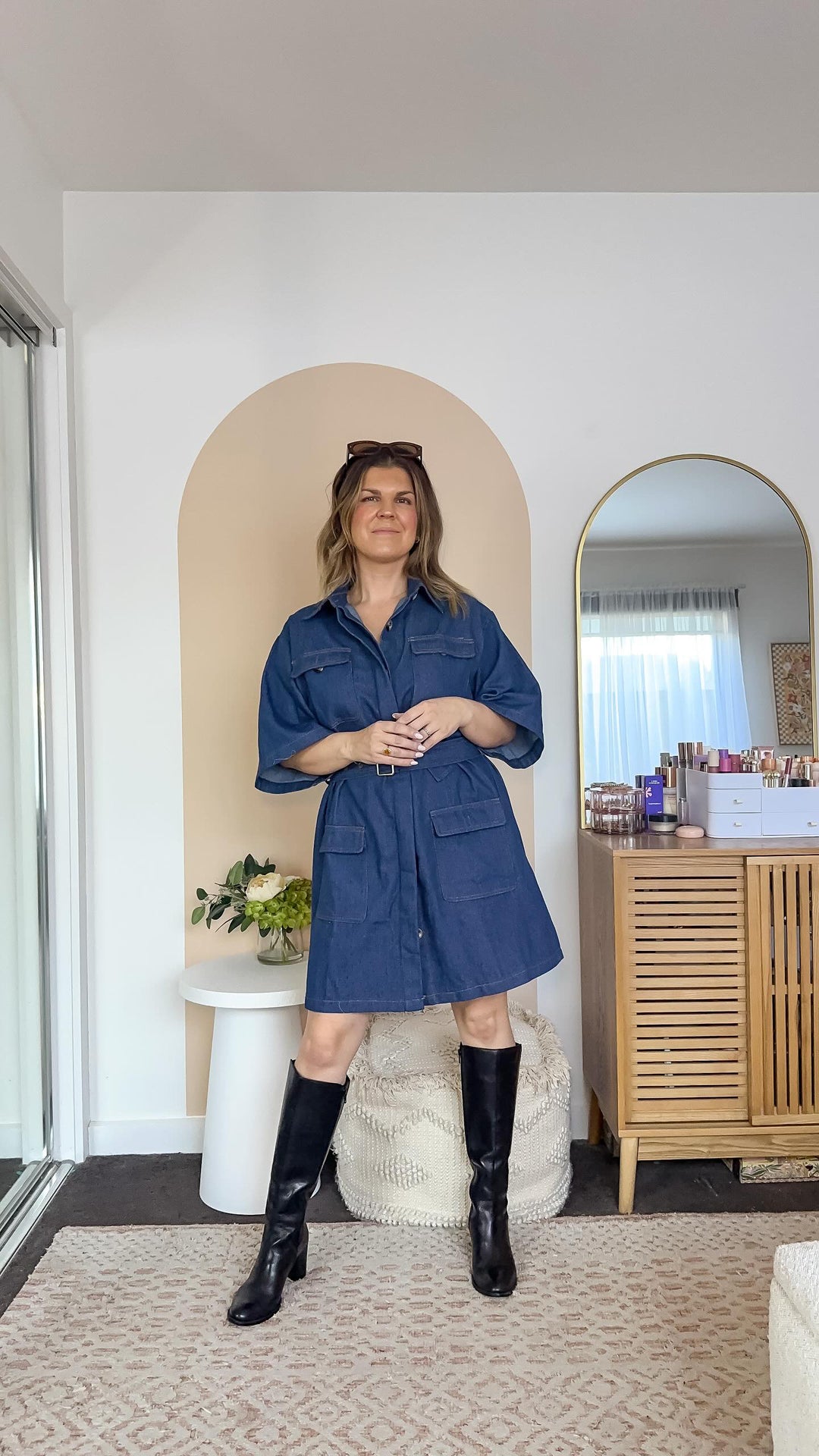 Tegan Belt Denim Dress