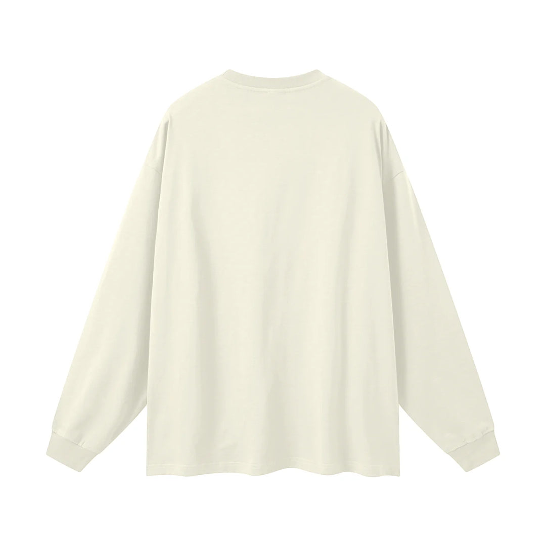 Sun Flower Long Sleeve Tee Milk Tee - Maku