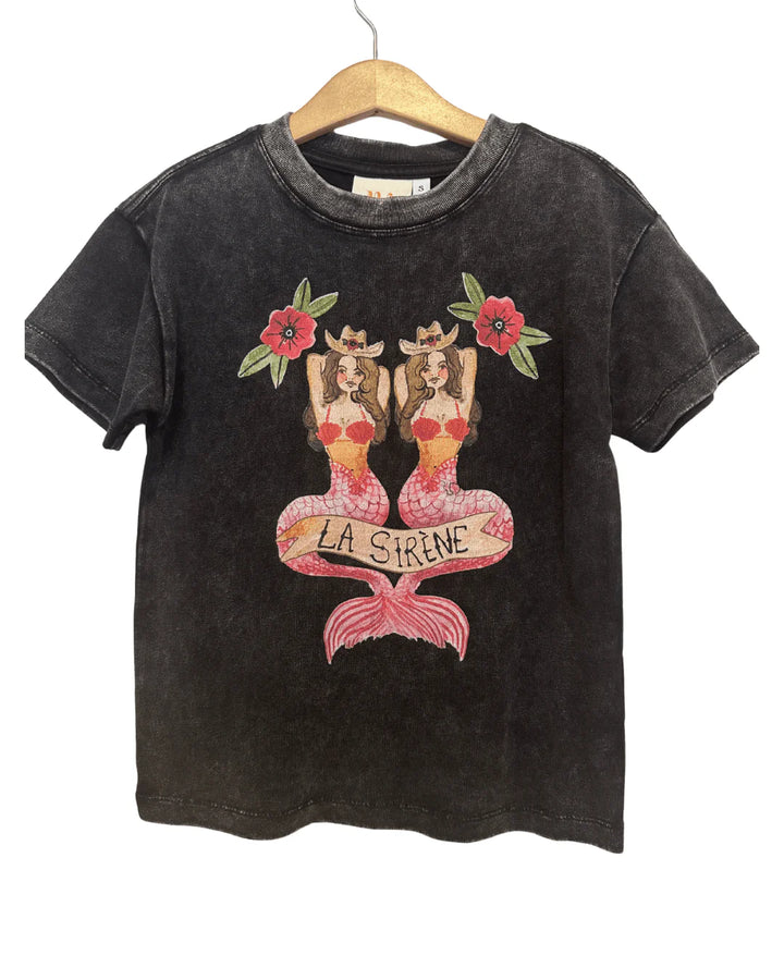 MAKU-  Kids Mermaid La Sirene Oversized Tee Black