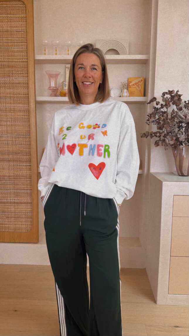 BE GOOD TO YOUR MOTHER LONG SLEEVE TEE WHITE - Maku