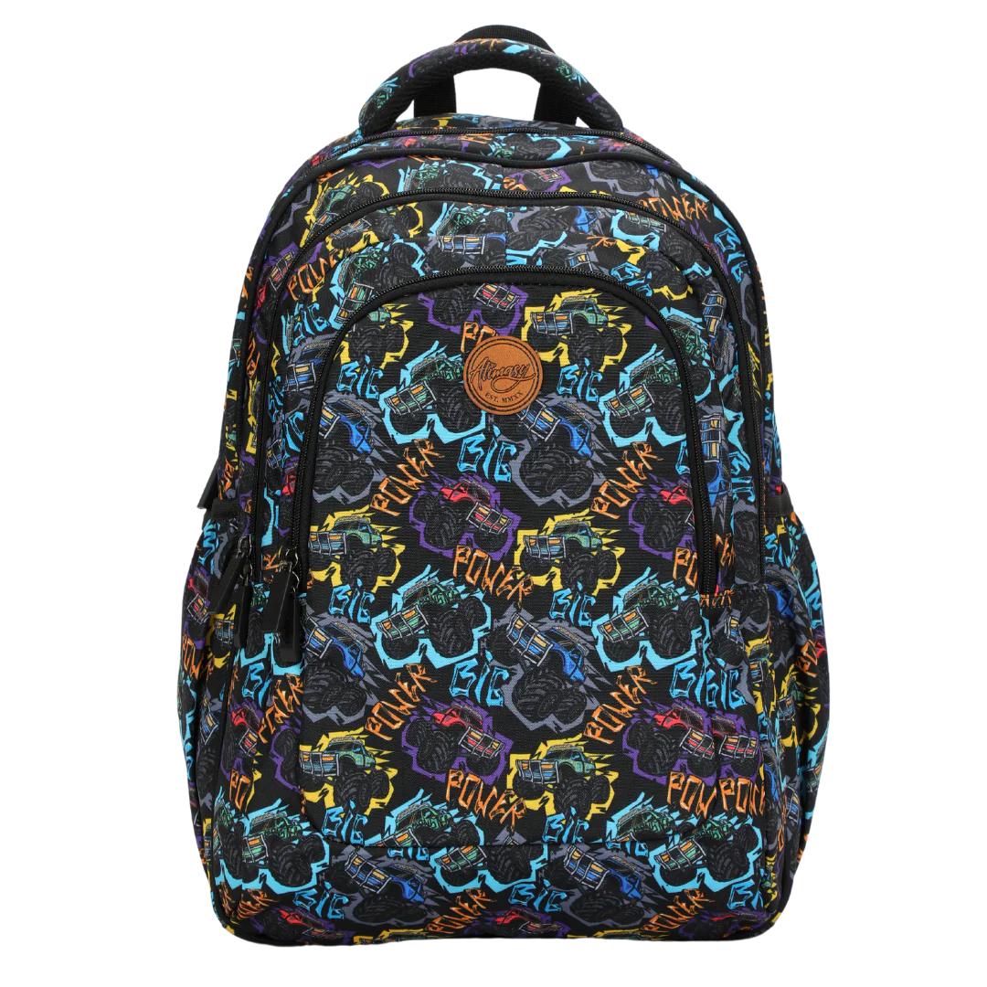 MONSTER TRUCK LARGE SCHOOL BACKPACK Alimasy Jelly Tot
