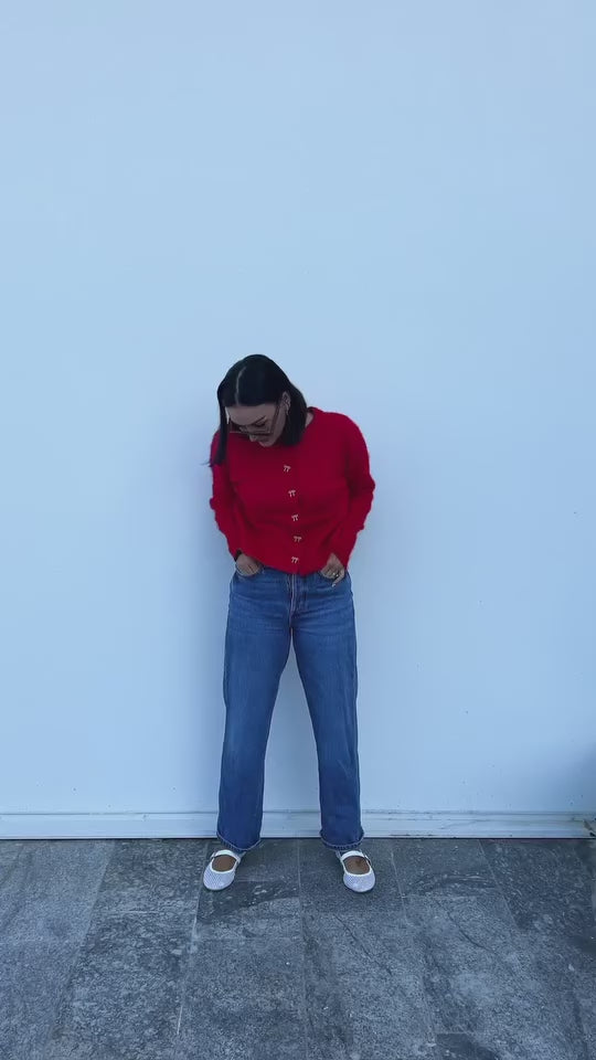 Red Bow Cardigan