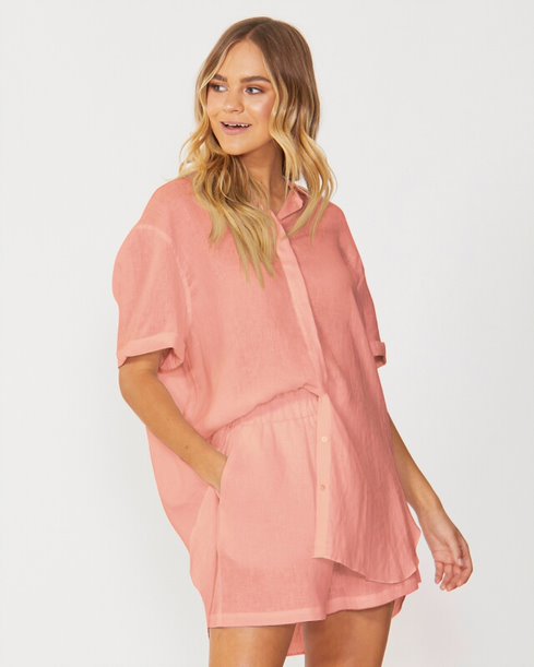 Eadie Linen Shorts Rose