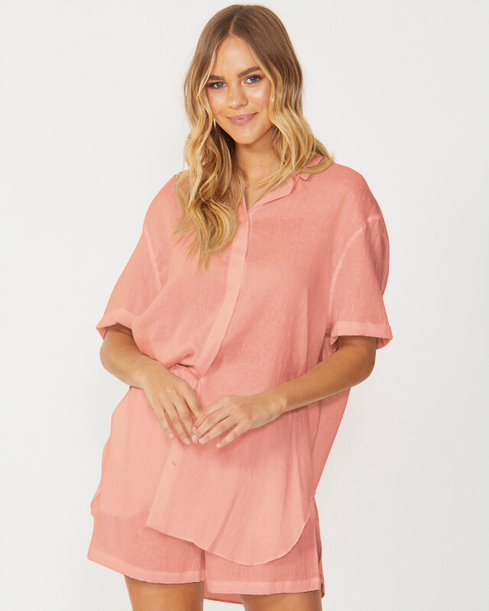 Eadie Linen Shorts Rose