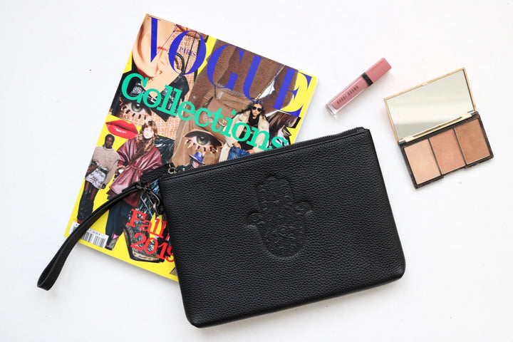 Pebbled leather Bag With Embossed