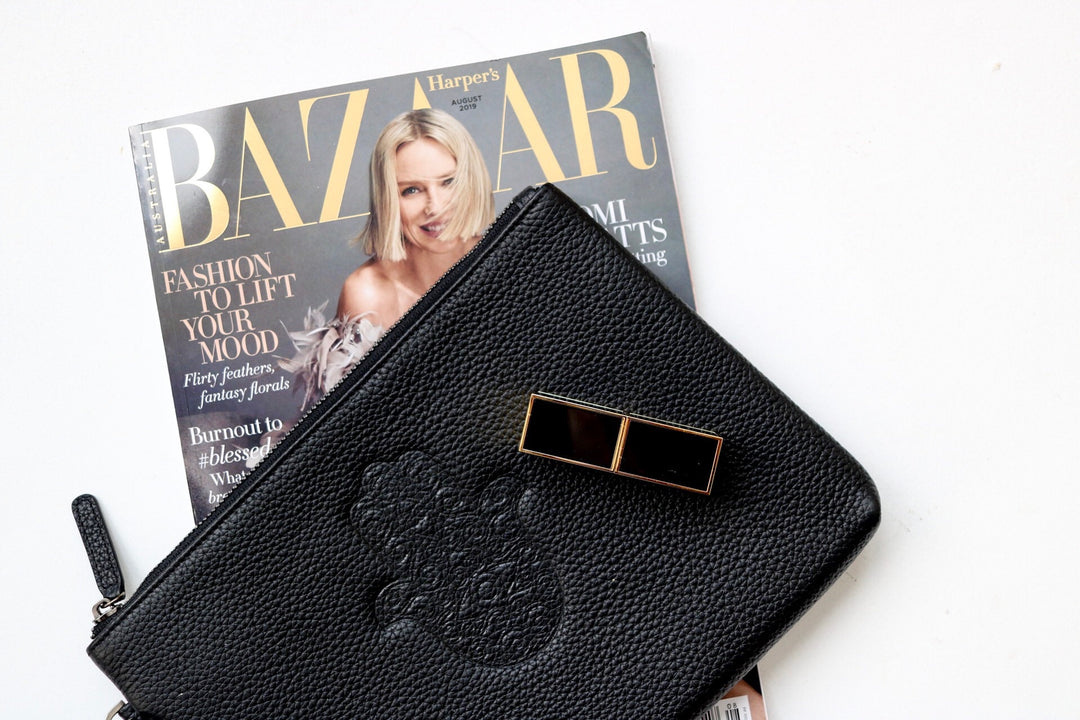 Pebbled leather Bag With Embossed