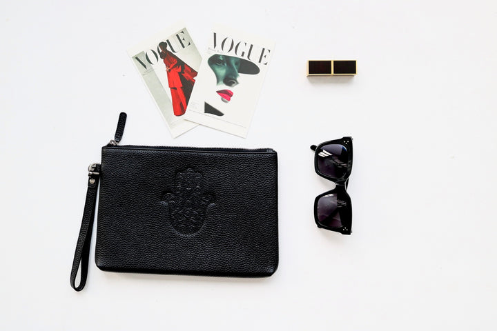 Pebbled leather Bag With Embossed