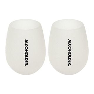 SqUish Stemless Silicone Wine Tumblers - 2 Pack white