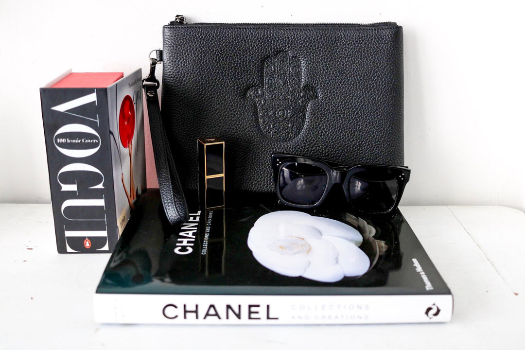 Pebbled leather Bag With Embossed