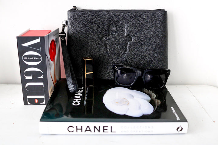 Pebbled leather Bag With Embossed