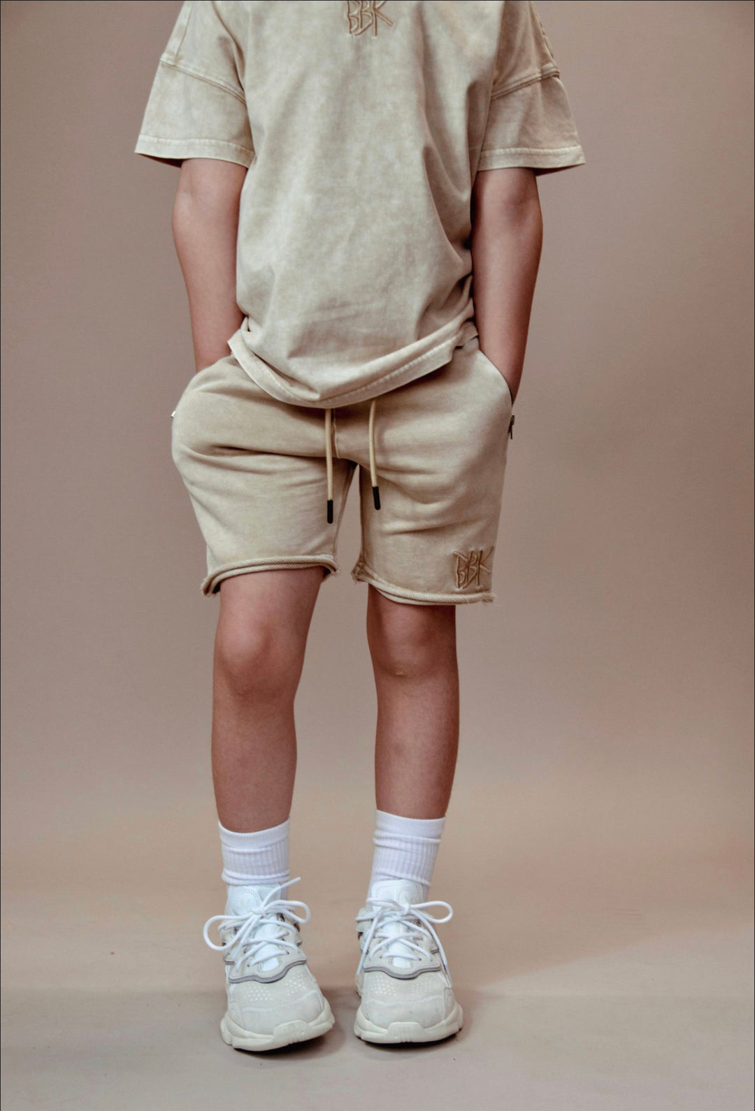 BASIC SHORTS - ACID WASH BEIGE