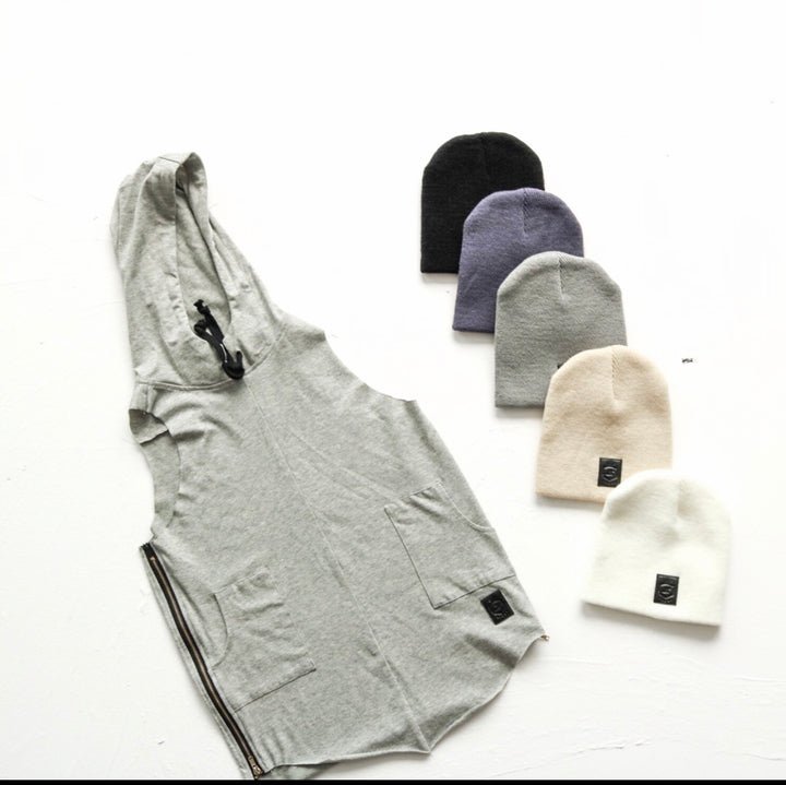 Grey oversized hooded vest