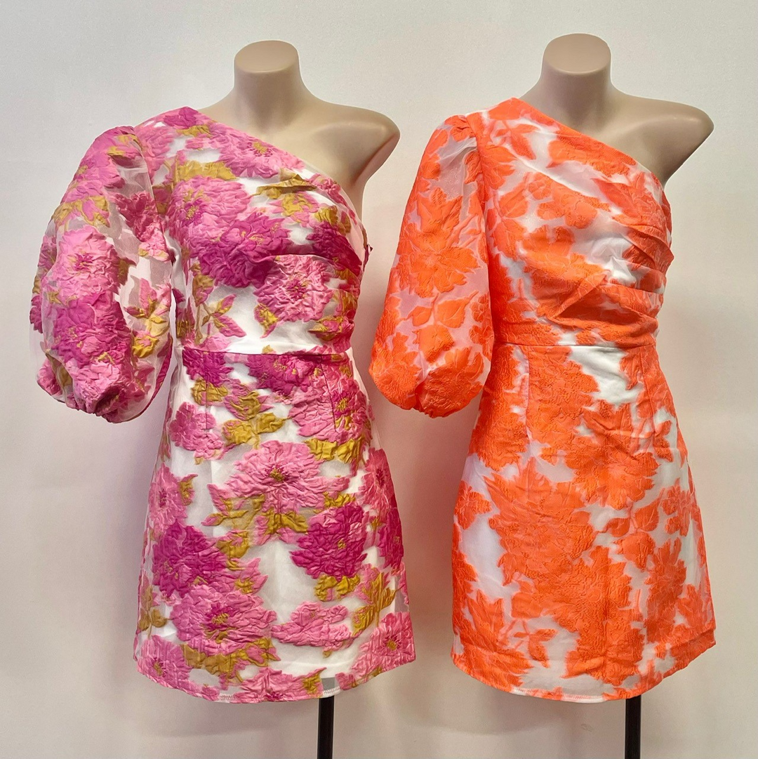 Sally Orange Floral Dress