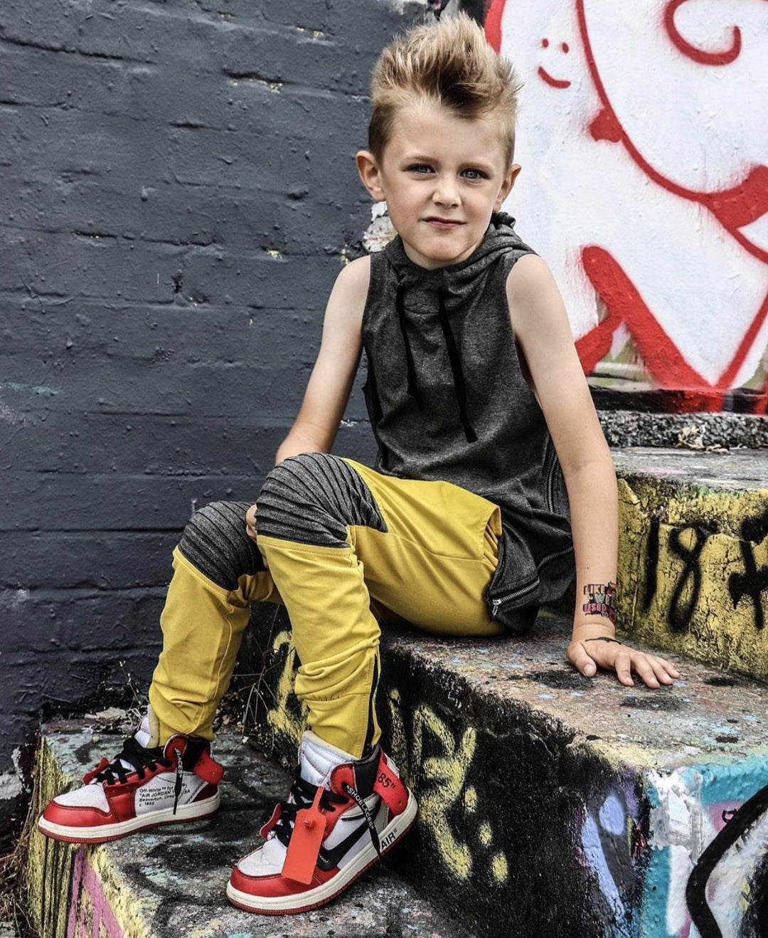 Grey oversized hooded vest