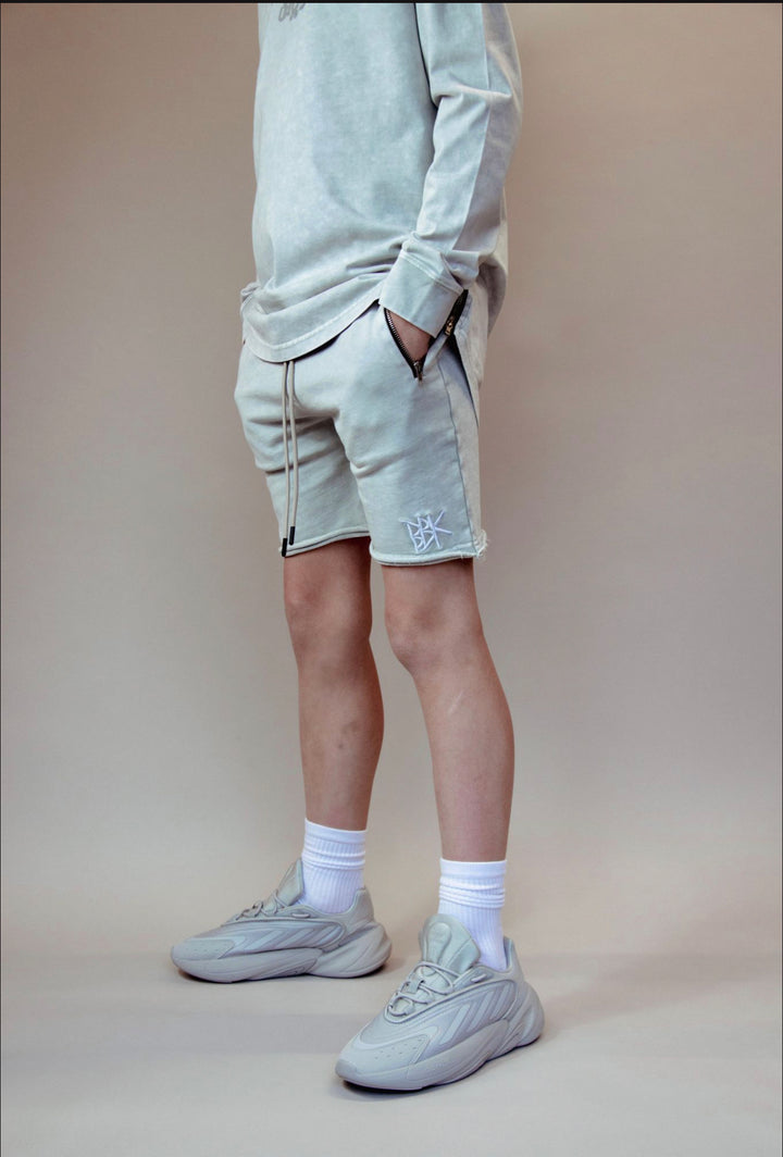 BASIC SHORTS - ACID WASH GREY