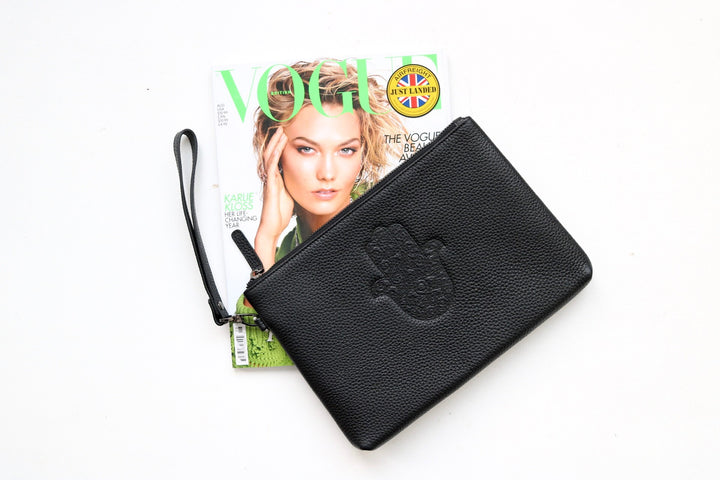 Pebbled leather Bag With Embossed