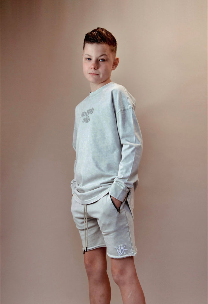BASIC SHORTS - ACID WASH GREY