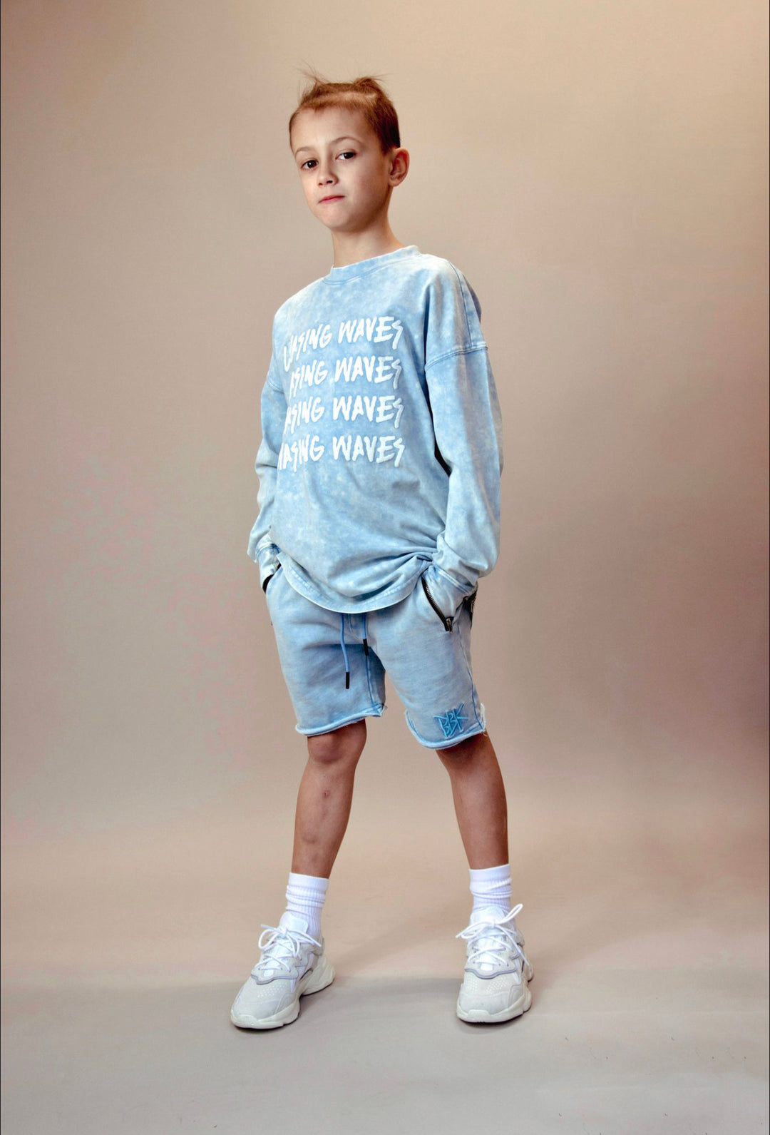 BASIC SHORTS - ACID WASH BLUE