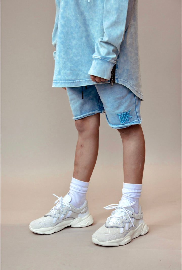 BASIC SHORTS - ACID WASH BLUE