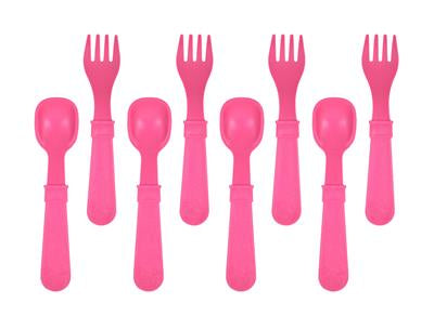 Re-Play Fork and Spoon (1 of each) -Bright Pink