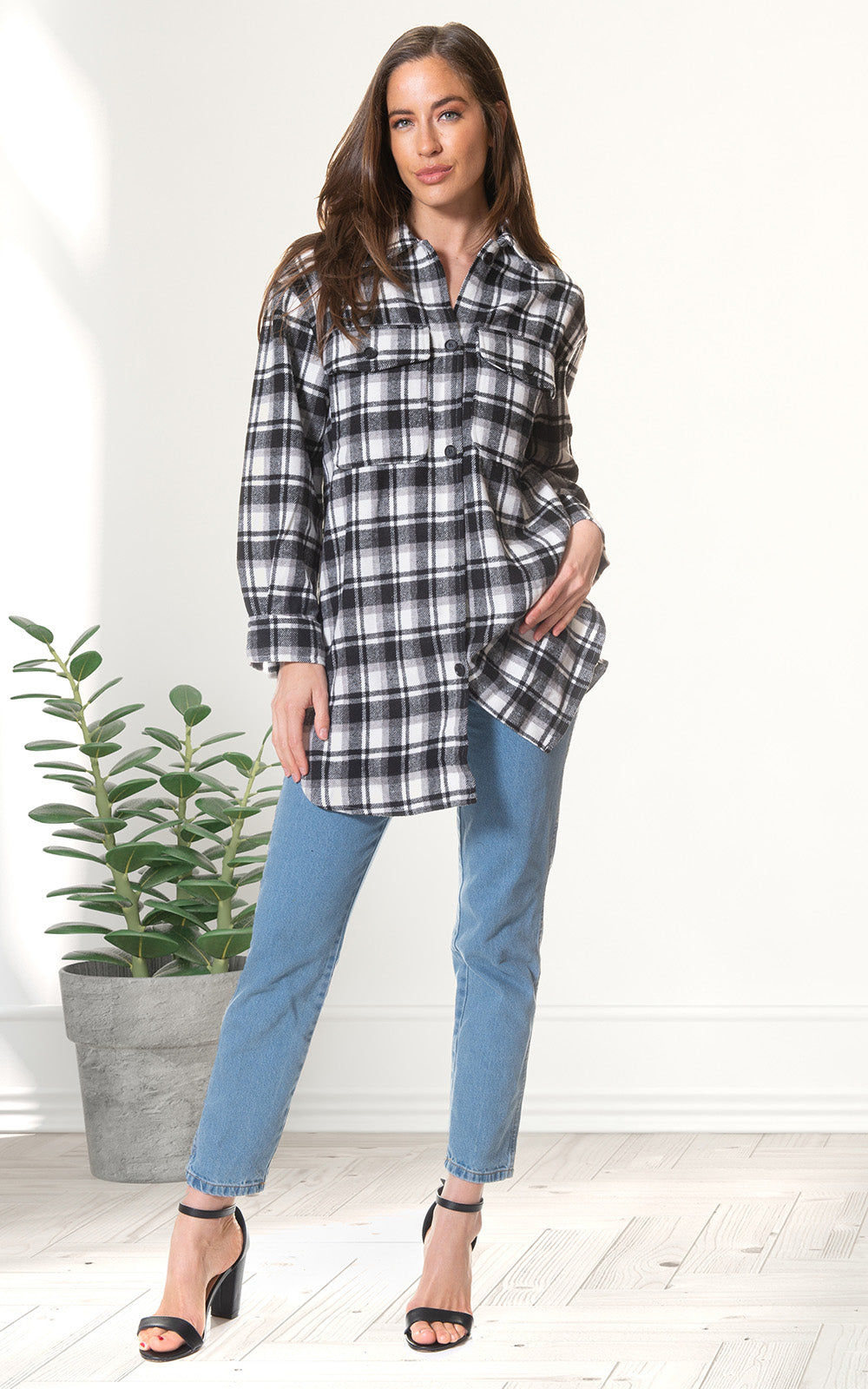 Black and White Shacket