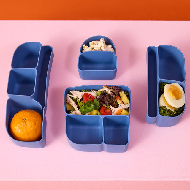 silicone bento tray- mini lunchbox - ocean