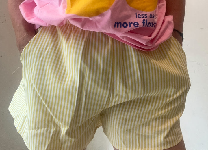 Lemon Striped Racer Shorts