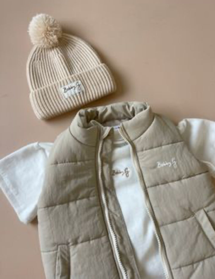 Pom Pom Beanie - Creme -  Bobby G