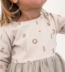(Ribbed Long Sleeve Tutu - Beige Soll The Label