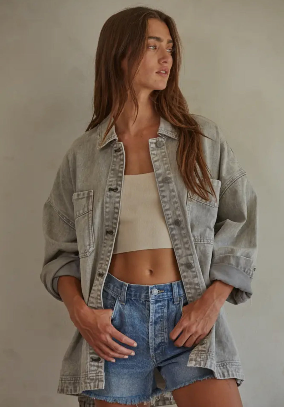 Denim Washed Grey Jacket