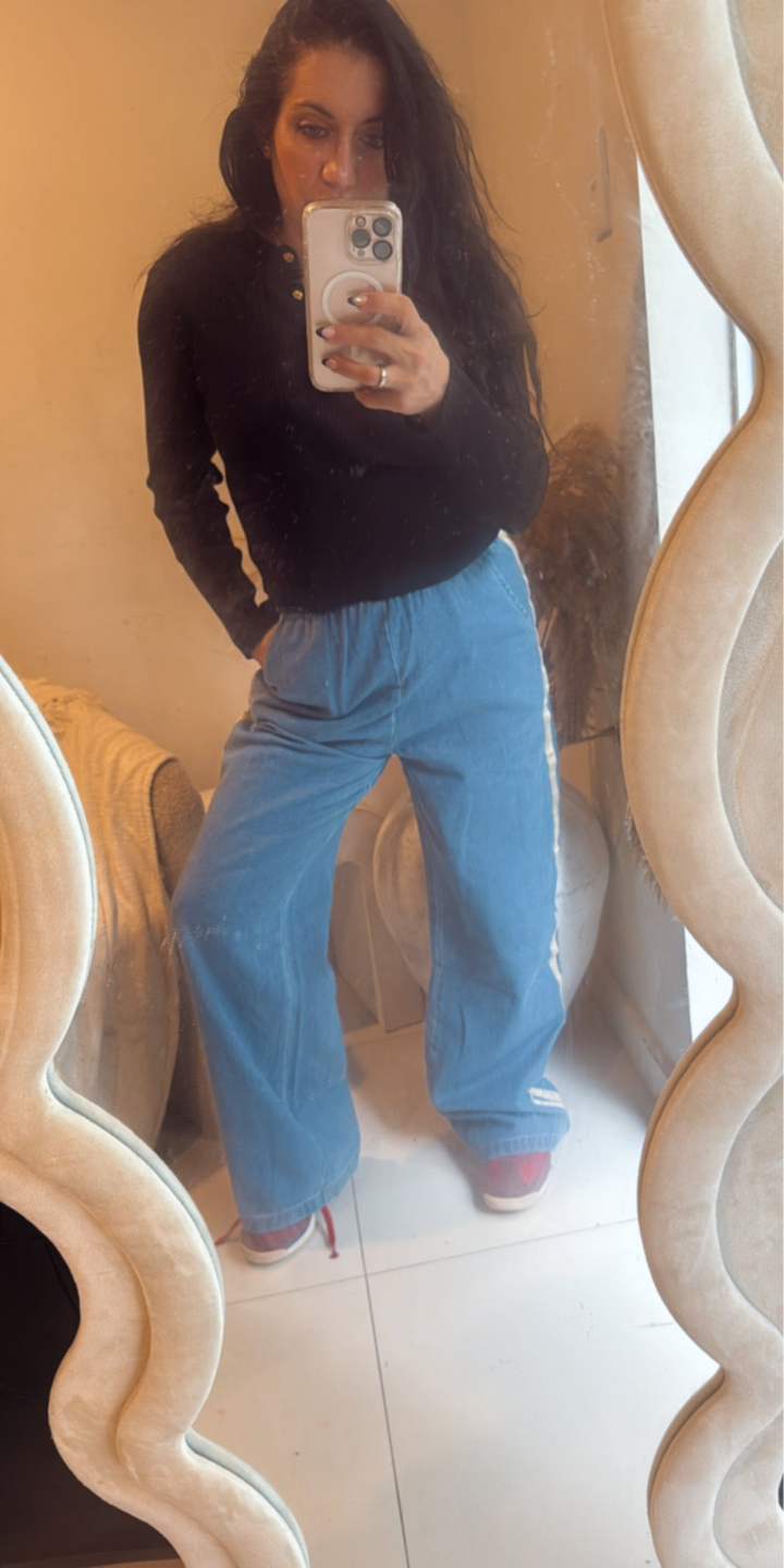 Chloe Light Denim Wash Jogger Pants