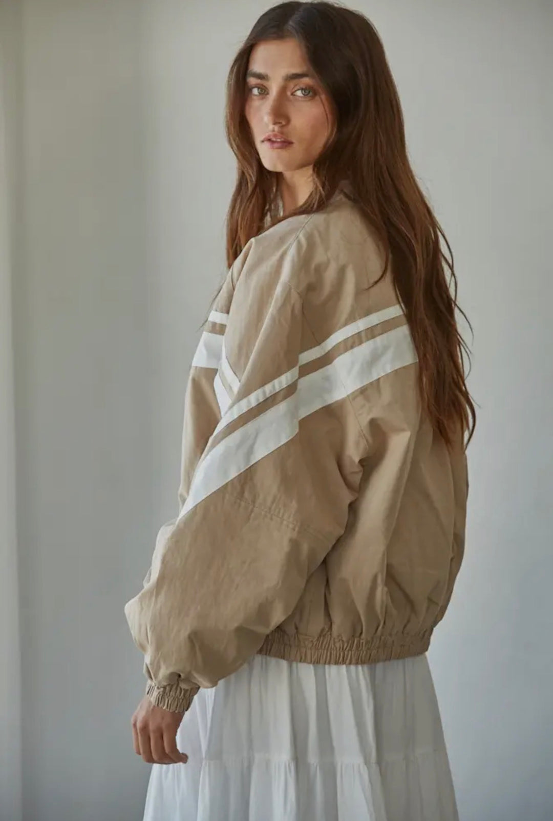 Hailey Striped Bomber Jacket