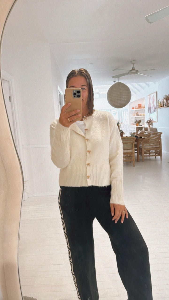 Cream Bow Cardigan