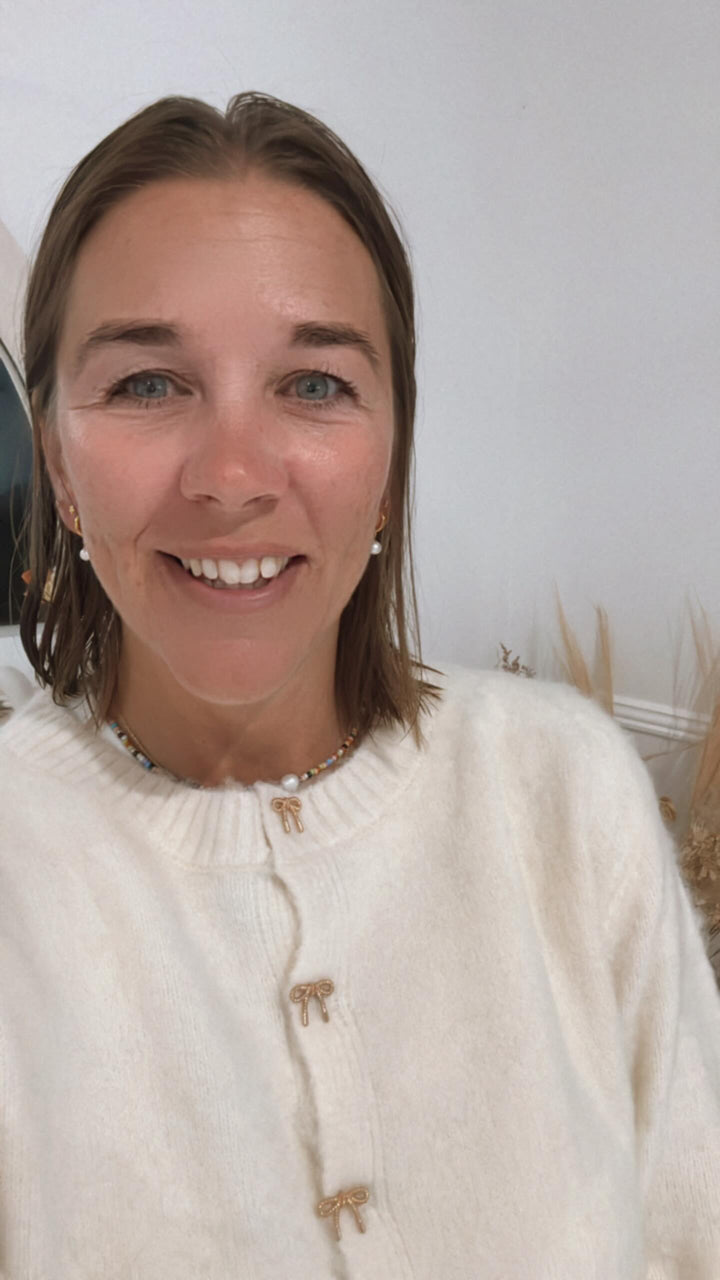 Cream Bow Cardigan