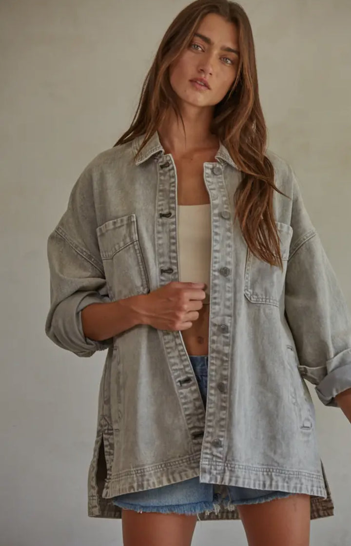 Denim Washed Grey Jacket