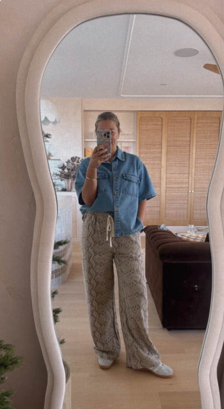 Chloe Light Snake Wash Jogger Pants