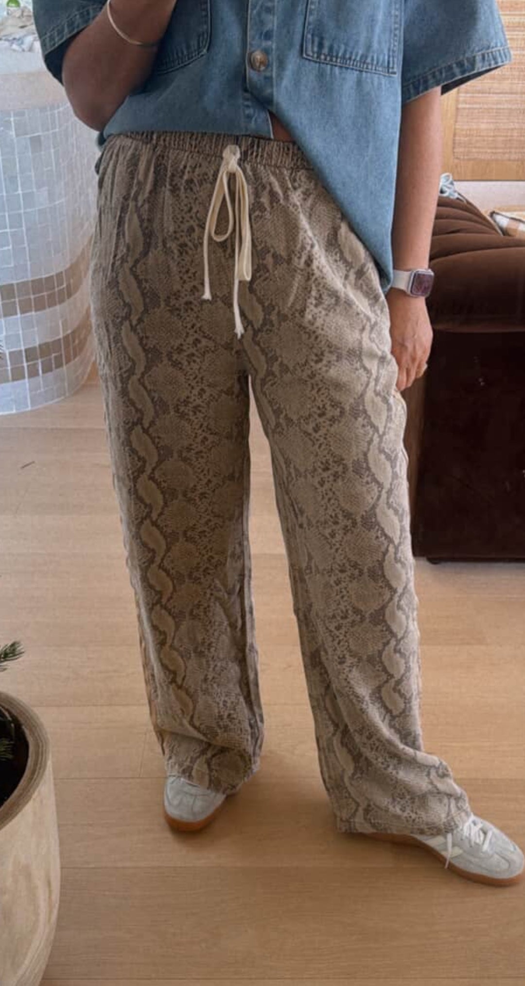 Chloe Light Snake Wash Jogger Pants